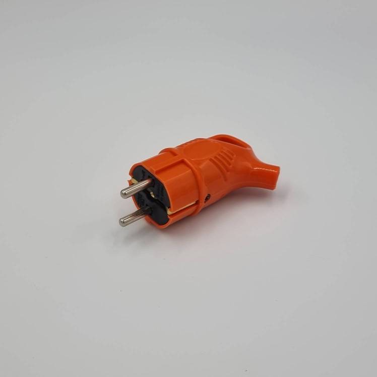 Вилка каучуковая угловая с ухом RPAEO оранжевая 2Р+РЕ IP44 TAKEL