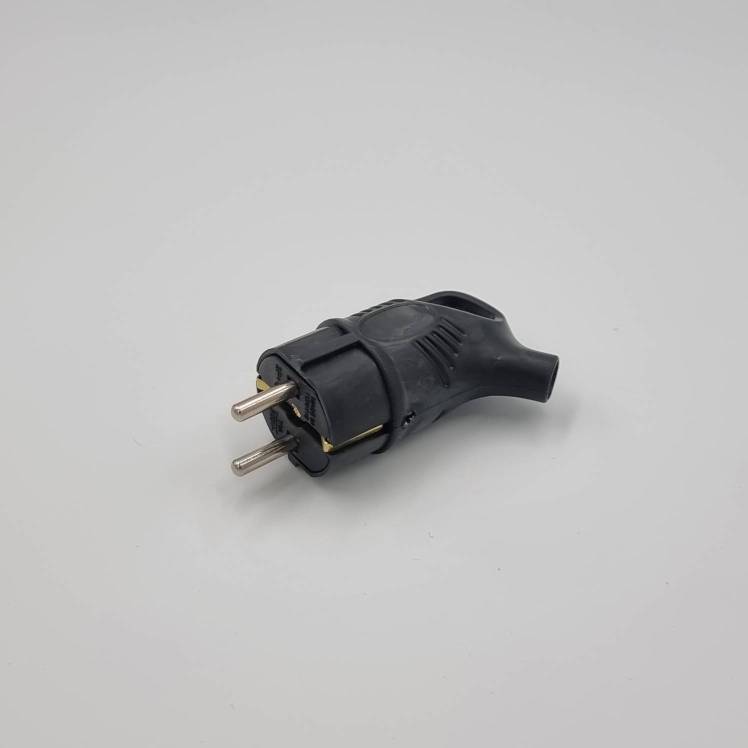 Вилка каучуковая угловая с ухом RPAEB черная 2Р+РЕ IP44 TAKEL