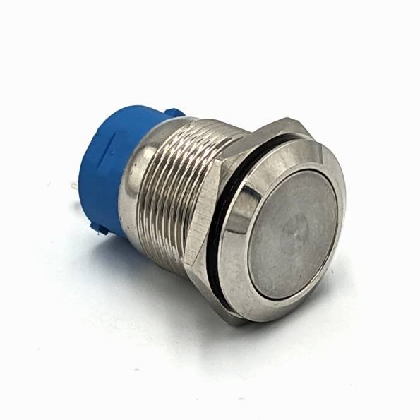 Кнопка металлическая КНМ-UL-19-FJ-Z 1NO1NC плоская с фиксацией 5A TAKEL
