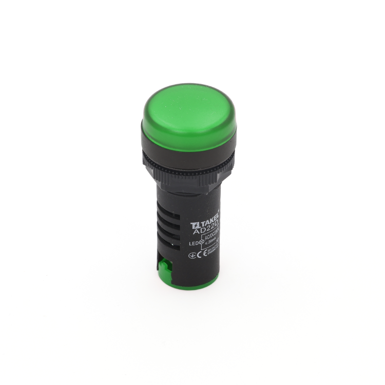 Світлодіодний індикатор AD22D 230v АC/DC ARGENT, зелений TAKEL