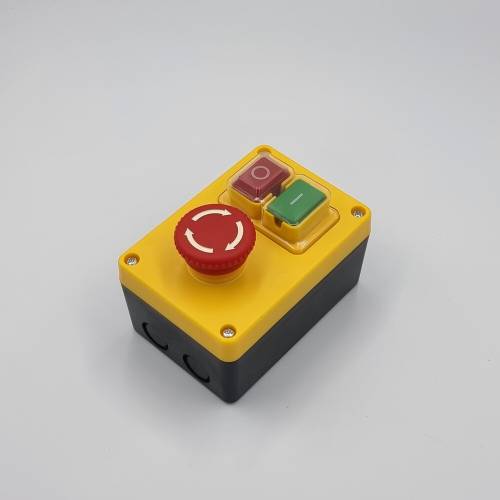 Пост кнопковий електромагнітний ESSB-212YC 5pin з аварійною кнопкою TAKEL