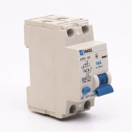 Вимикач диференційних струмів ERD-63 2P 30мА 16А TAKEL 