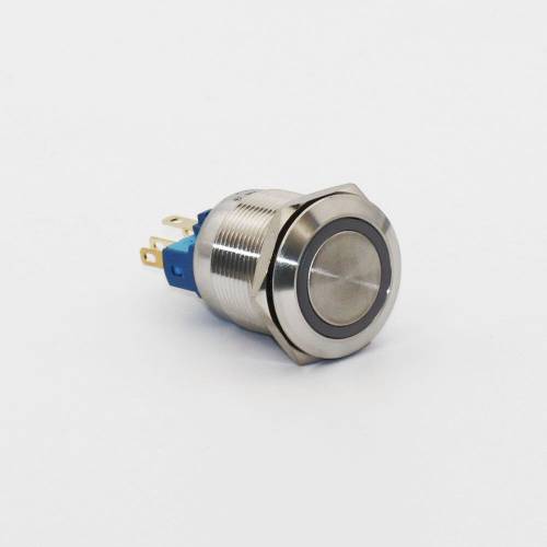 Кнопка металева КНМ-22-FJ-E 24V 1NO1NC плоска, зелений TAKEL